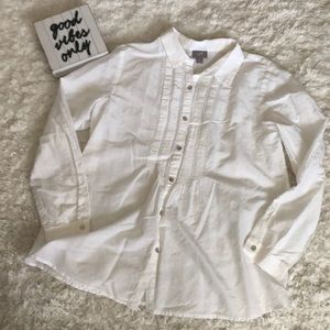 J.Jill semi-sheer White button down blouse size M
